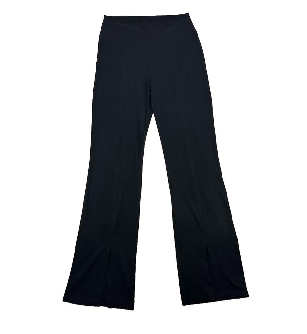 America Tall XL Women Pull On Yoga Pants Black Front Slits Inseam 37.5” 62-20